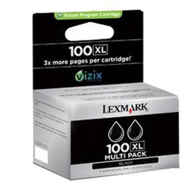 Tusze oryginalne 100XL BK do Lexmark (14N0848) (Czarny) (dwupak)