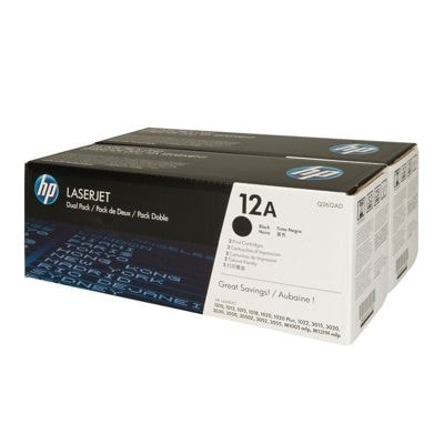 Tonery oryginalne 12A do HP (Q2612AD) (Czarny) (dwupak)