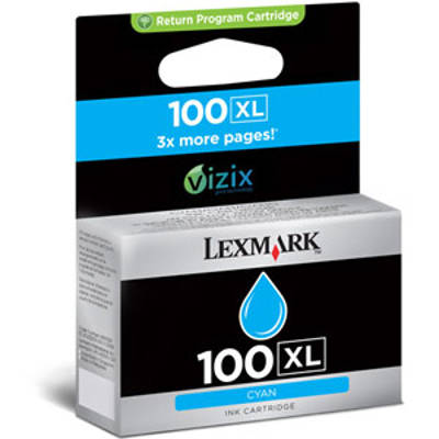 Tusz oryginalny 100XL C do Lexmark (014N1069E) (Błękitny)