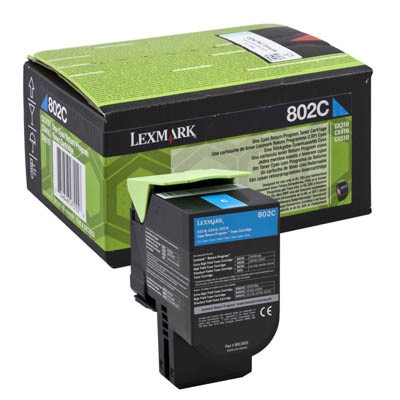 Toner oryginalny 802SC do Lexmark (80C2SC0) (Błękitny)