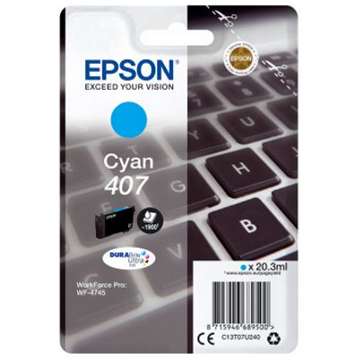 Tusz oryginalny 407 do Epson (C13T07U240) (Błękitny)