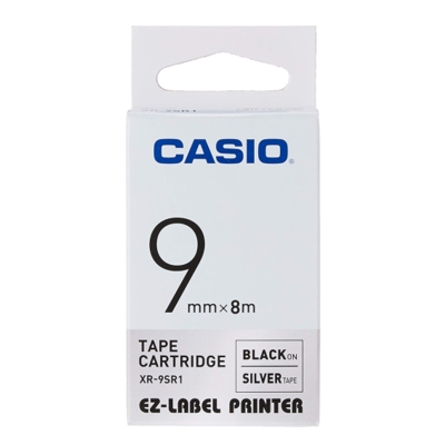 Taśma Barwiąca oryginalny XR-9SR1 do Casio (XR-9SR1) (Srebrny)