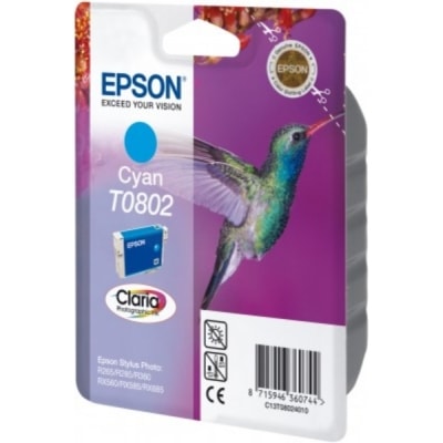 Tusz oryginalny T0802 do Epson (C13T08024011) (Błękitny)