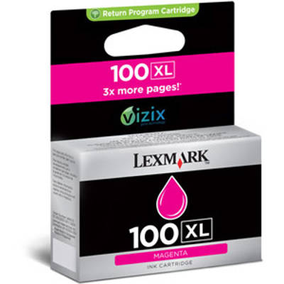 Tusz oryginalny 100XL M do Lexmark (014N1070E) (Purpurowy)