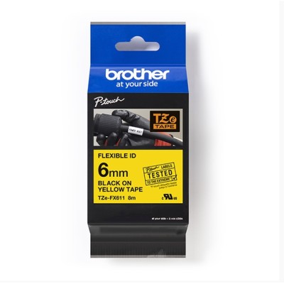 Taśma Flexi oryginalny TZe-FX611 do Brother (TZeFX611) (Żółty)