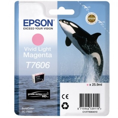 Tusz oryginalny T7606 do Epson (C13T76064010) (Jasny purpurowy)