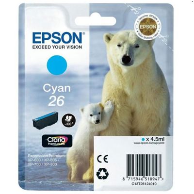 Tusz oryginalny T2612 do Epson (C13T26124010) (Błękitny)