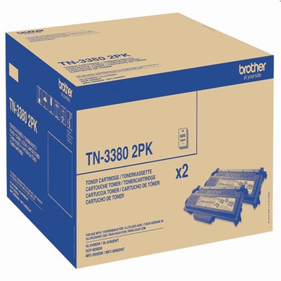 Tonery oryginalne TN-3380 do Brother (TN3380TWIN) (Czarny) (dwupak)