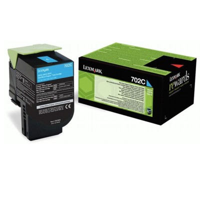 Toner oryginalny 702C do Lexmark (70C20C0) (Błękitny)