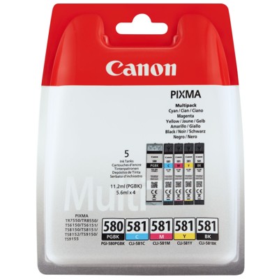 Tusze oryginalne PGI-580/CLI-581  CMYK do Canon (2078C005) (komplet)