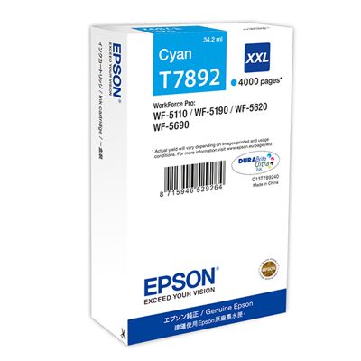 Tusz oryginalny T7892 do Epson (C13T789240) (Błękitny)