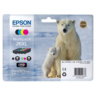 Tusze oryginalne T2636 do Epson (C13T26364010) (komplet)