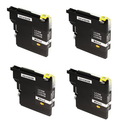 4x Tusz zamiennik LC-985 BK do Brother (LC985BK) (Czarny) 4x Tusz zamiennik LC-985 BK do Brother (LC985BK) (Czarny)