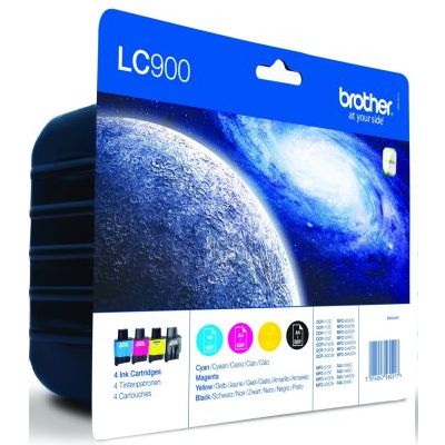 Tusze oryginalne LC-900 CMYK do Brother (LC900VALBP) (komplet)
