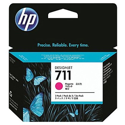 Tusze oryginalne 711 do HP (CZ135A) (Purpurowy) (trójpak)