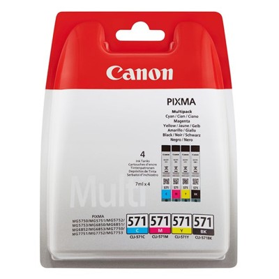 Tusze oryginalne CLI-571 CMYK do Canon (0386C005) (czteropak)