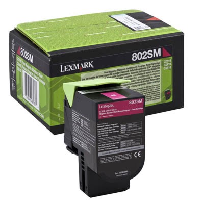 Toner oryginalny 802SM do Lexmark (80C2SM0) (Purpurowy)