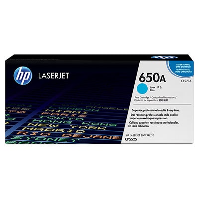 Toner oryginalny 650A do HP (CE271A) (Błękitny)